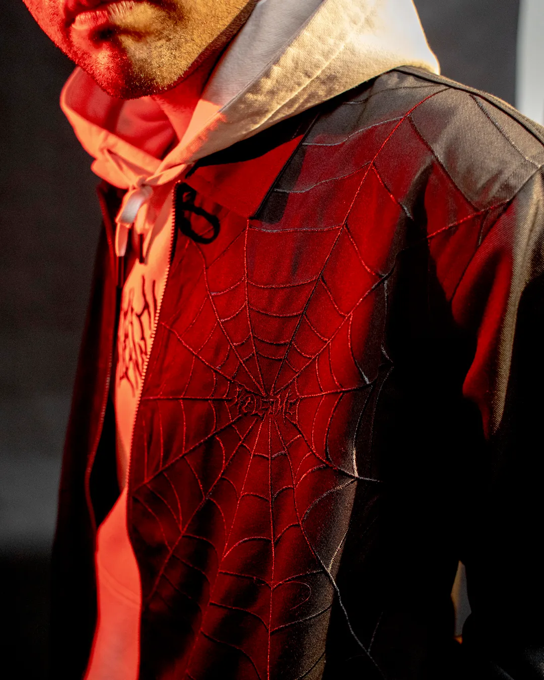 Nexus Twill Zip Work Shirt w/Spider Web Embroidery