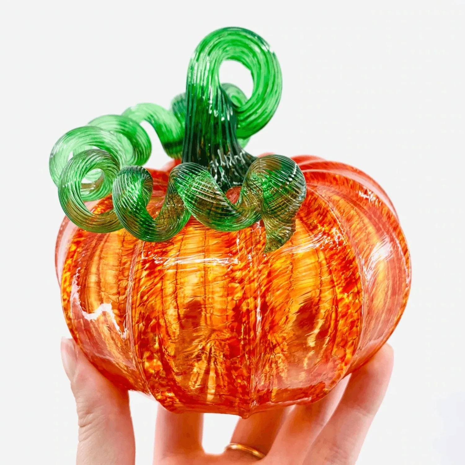 Orange Glass Pumpkin - Luke Adams - Three Sizes