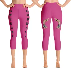 Our best viral leggings magenta awesome goddess black letters