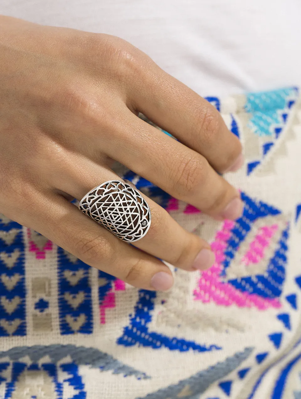 Pyramid Mandala Ring