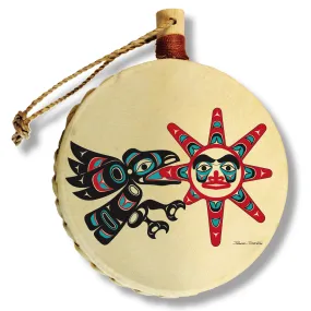 Raven Stealing The Sun - Holiday Drum Ornament