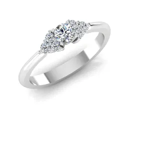 Round Cut Petite Moissanite Engagement Ring