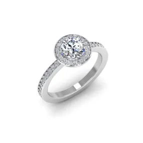 Round Halo Channel Set Moissanite Engagement Ring