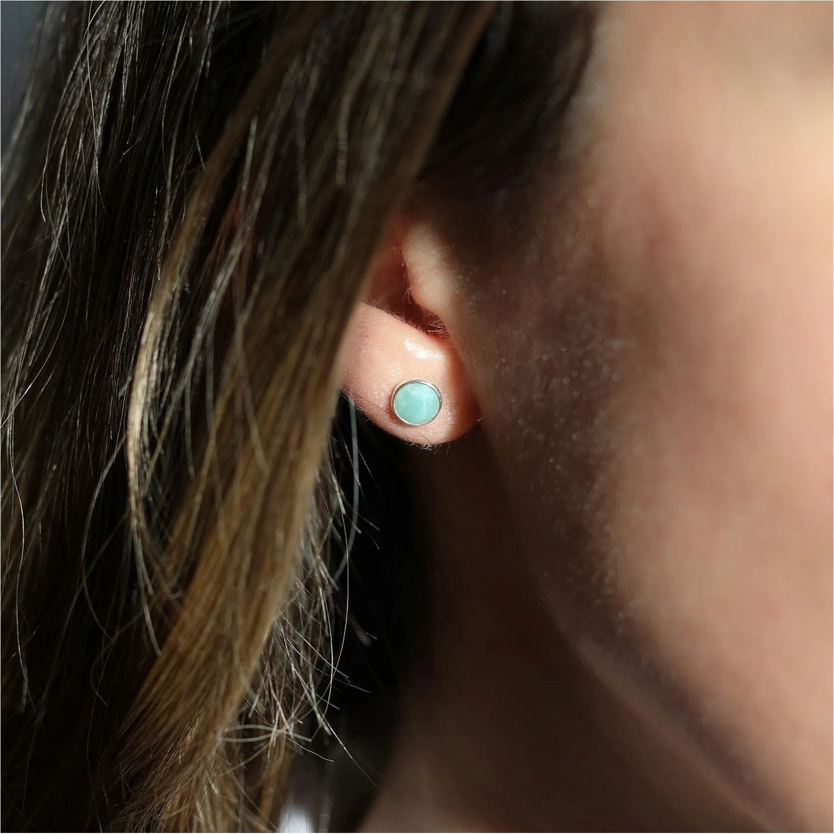 Savanne Sterling Silver & Amazonite Stud Earrings