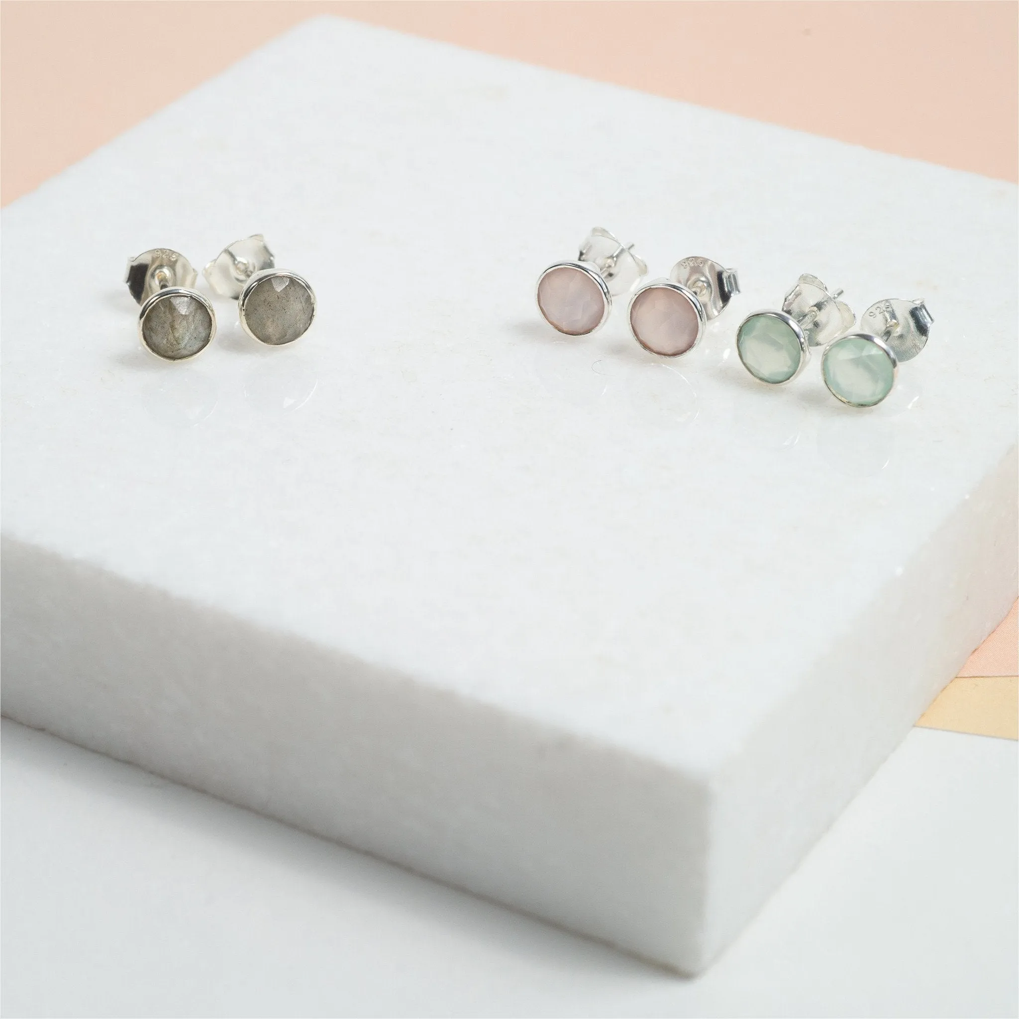 Savanne Sterling Silver & Aqua Chalcedony Stud Earrings