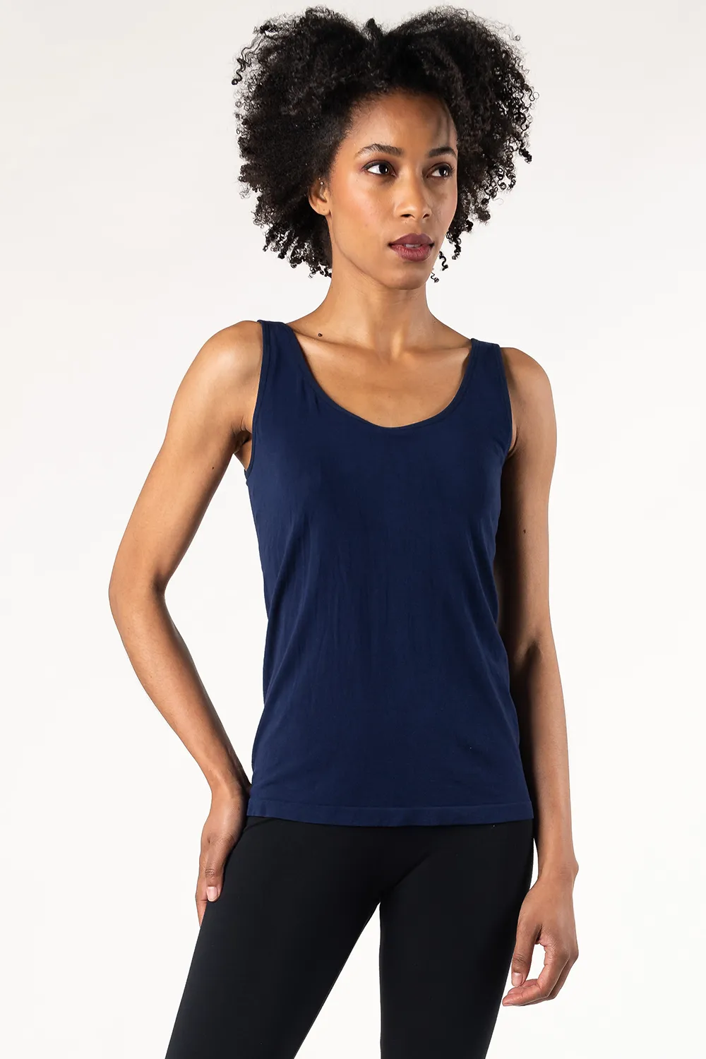 Seamless Bamboo Bra Tank - Ink