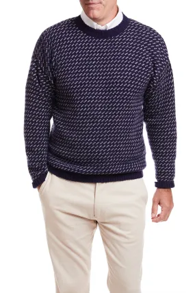 Shetland Crewneck Sweater Brushed Birdseye Navy