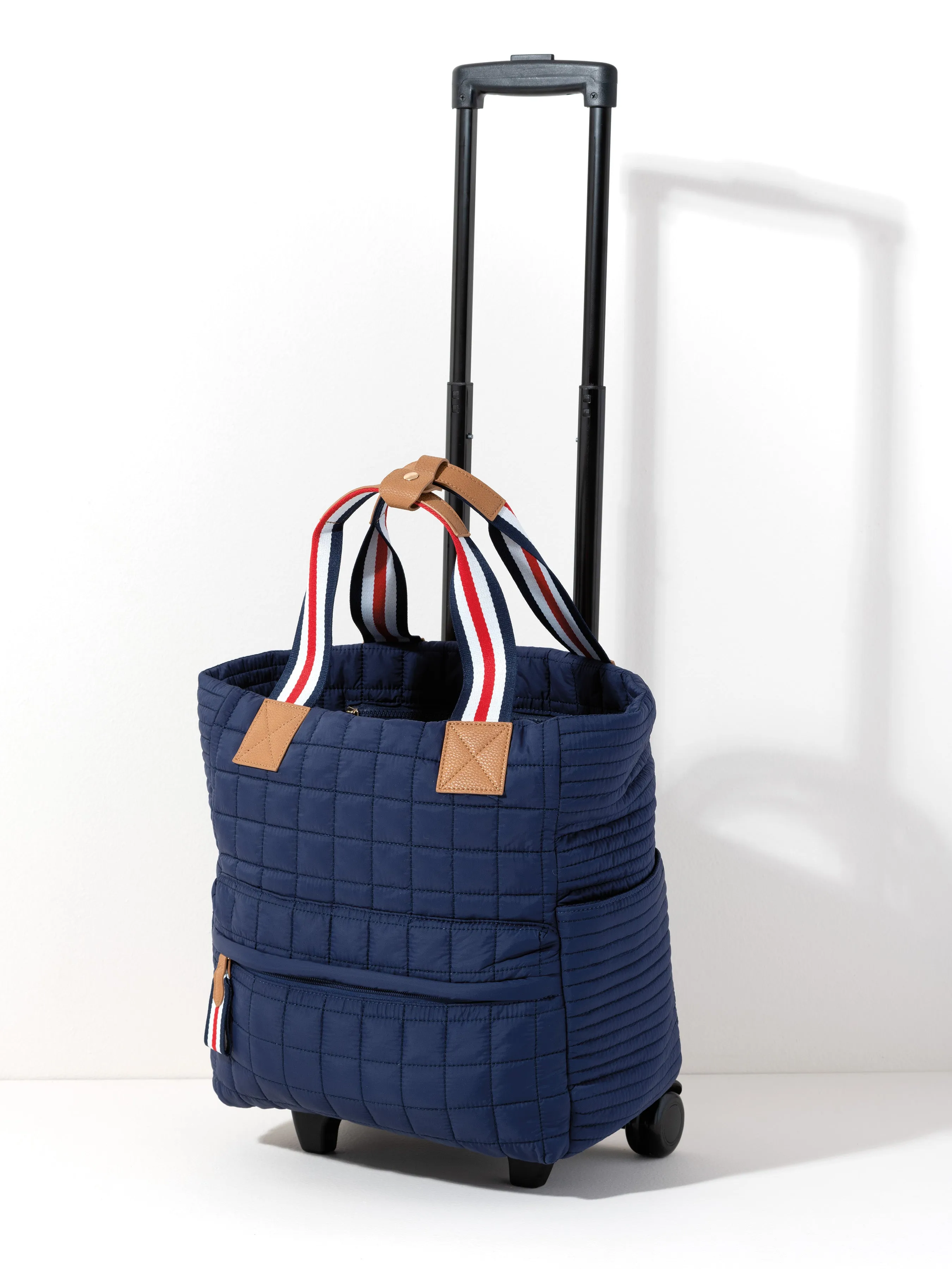 Shiraleah Ezra Quilted Nylon Roller Tote, Navy