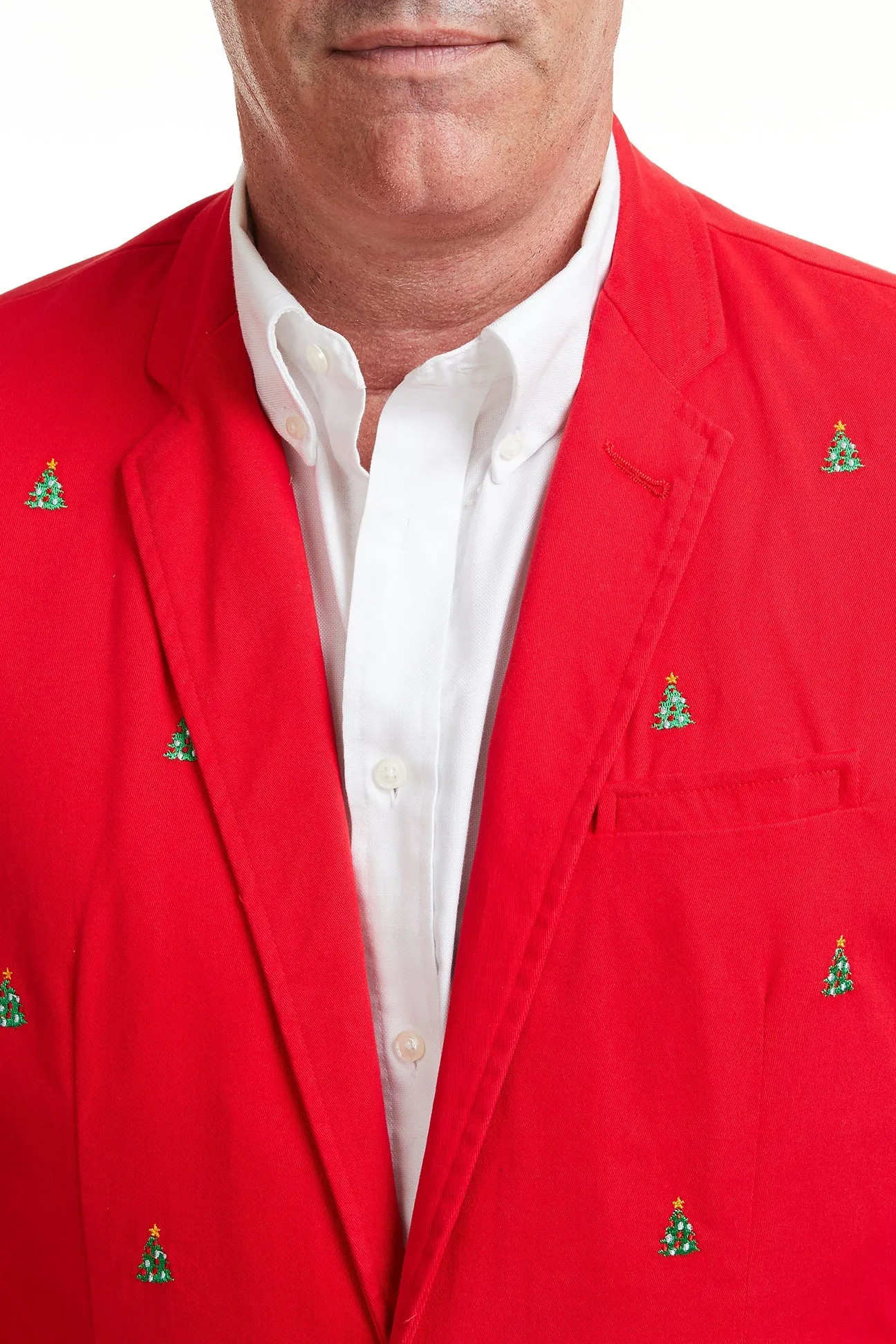 Spinnaker Blazer Bright Red with Christmas Trees