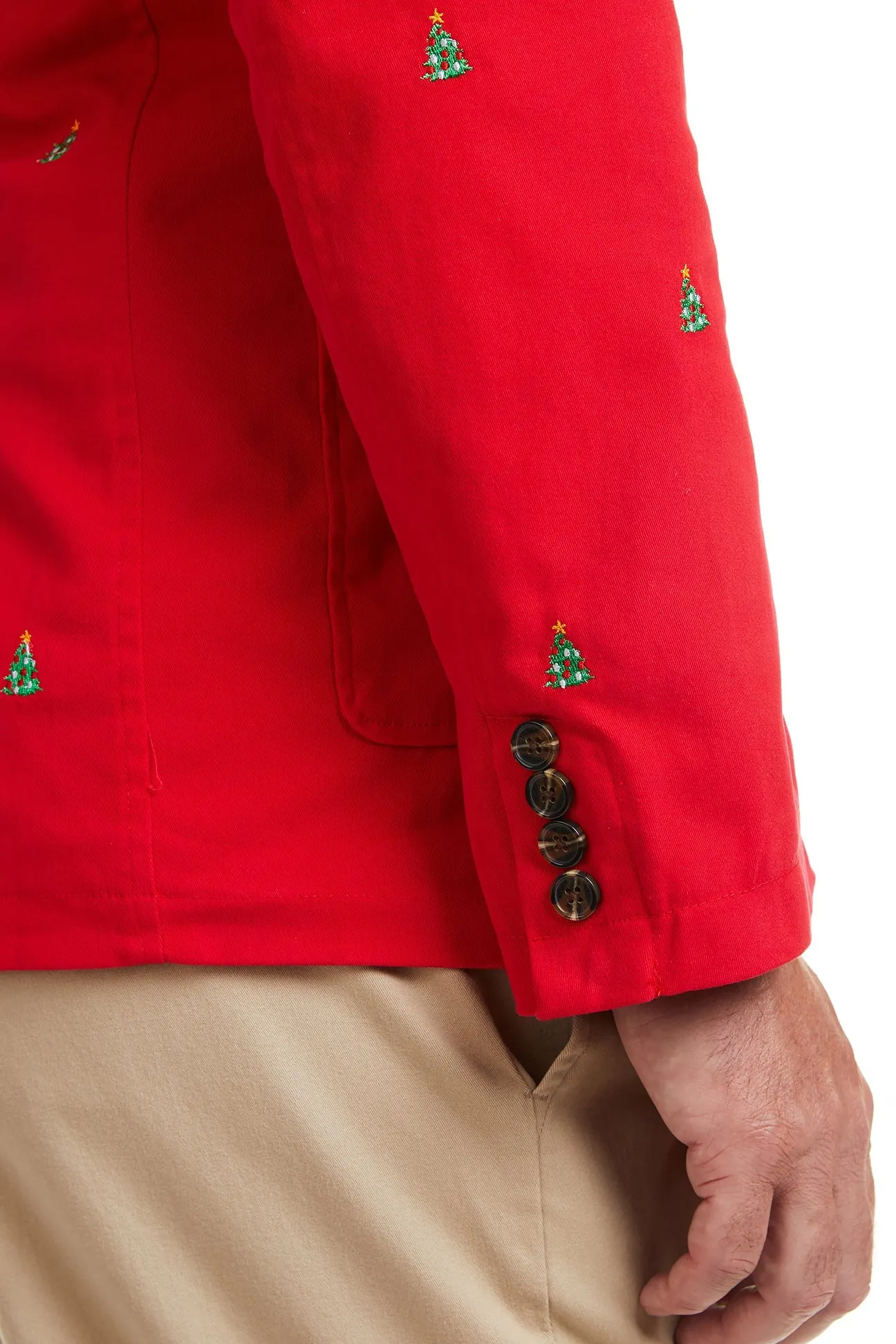 Spinnaker Blazer Bright Red with Christmas Trees