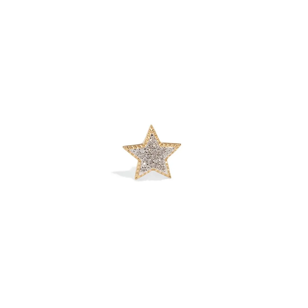 STAR PAVE 14k GOLD & DIAMOND STUD