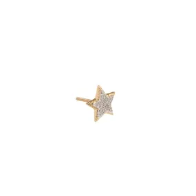 STAR PAVE 14k GOLD & DIAMOND STUD