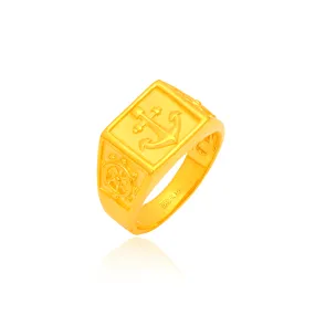 TAKA Jewellery - 916 Gold Men's Ring with Anchor Design