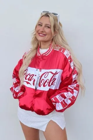 Team Coca Cola Bomber Jacket - Red, Black & Wht