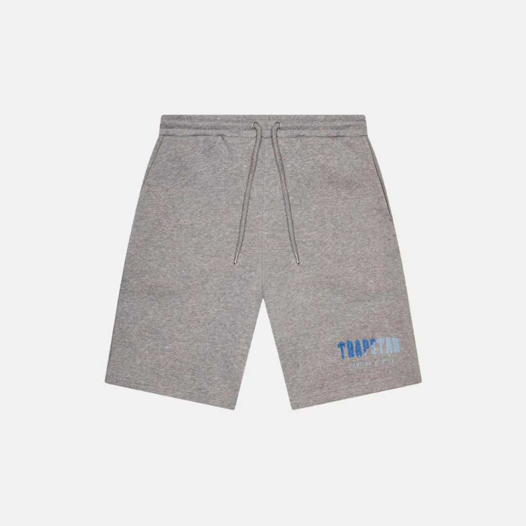 Trapstar Chenille Decoded T-Shirt & Shorts Set - White/Grey/Blue