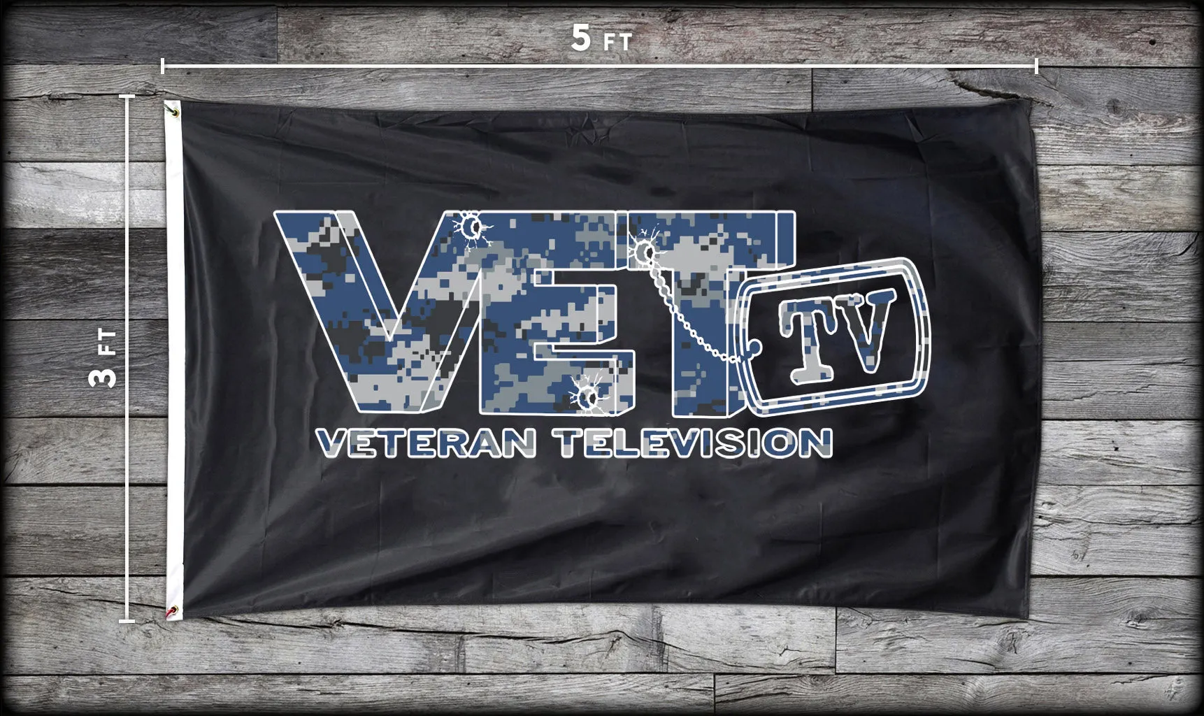 VET Tv Navy Logo Flag