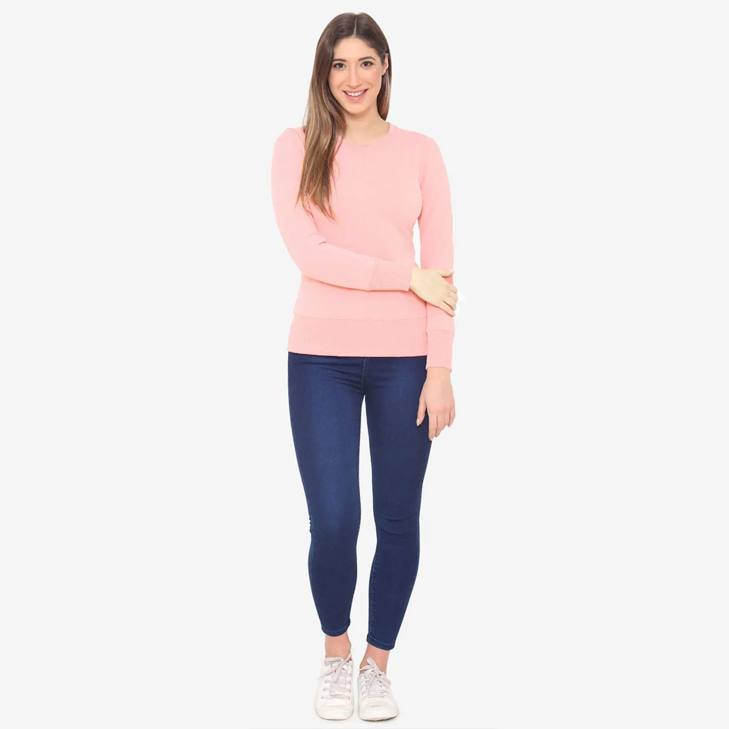 Women's Plain Sweatshirt - Orchid Pink